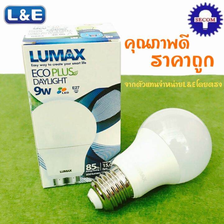 หลอดไฟ LED LUMAX ECO PLUS 9W Daylight ขวE27 หลอดประหยดไฟ หลอดไฟแอลอด Lazada co th