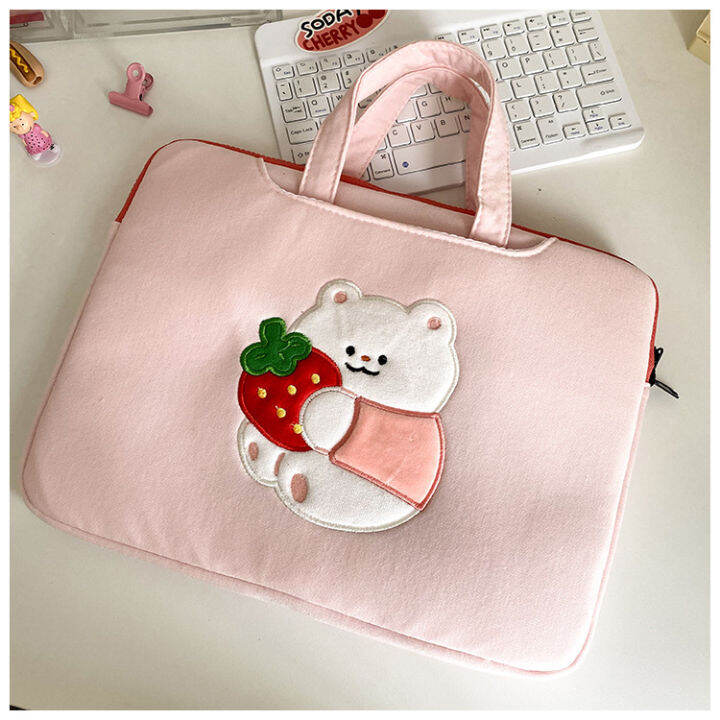 เคสแท็บเล็ต-ลายการ์ตูนน่ารัก-สไตล์เกาหลี-สําหรับ-ipad-tab-macbook-air-retina-15-4-นิ้ว-15-นิ้ว-a1398-pro-asus-zenbook-flip-s-ux370ua-acer-lenovo-hp-huawei-11-12-13-14-15-นิ้ว-เชือกหิ้วโมเดล