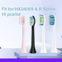 การเปลี่ยนหัวแปรง10ชิ้นสำหรับ Philips HX3/6/8/9 &amp; R ซีรีส์แปรงสีฟันไฟฟ้า Sonicare หัวฉีดขนแปรง Dupont นุ่ม