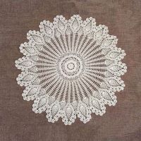 70 80 90 CM RD Shabby Chic 2 Sizes Vintage Crocheted Tablecloth Handmade Crochet Coasters Cotton Lace Cup Mat Placemat