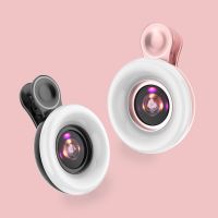 Mobile Phone Fill Light 15X Macro Lens Portable Selfie LED Ring Flash Light Selfie Lamp Phone Accessories For Photography Makeup Phone Camera Flash Li