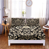 Decorative Pattern Printed 3pc Polyester Fitted Sheet Mattress Cover Four Corners with Elastic Band Bed Sheet Pillowcases