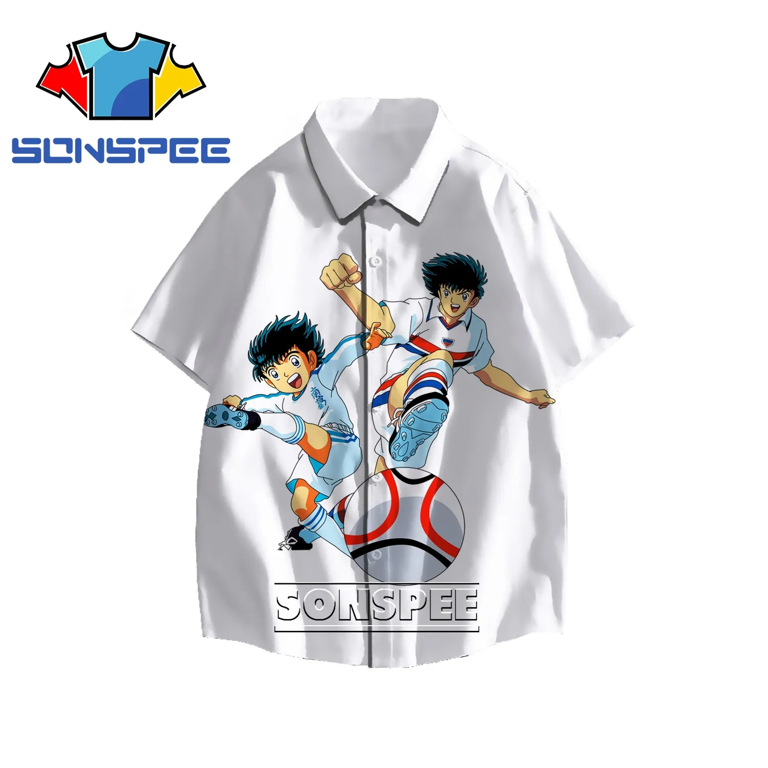 SONSPEE 3DCaptain Tsubasa Anime Print Shirt Japanese Casual Cartoon Football  Sports World Cup Fashion Men's Oversized T-shirt | Lazada PH