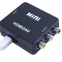 [LUNA electronic accessories] MINI HDMI เป็น3RCA CVBS อะแดปเตอร์แปลงวิดีโอ AV คอมโพสิต PS3ทีวีวีเอชเอสวีีซีอาร์ DVD สีดำ