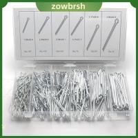 ZOWBRSH 555 Pcs แผ่นสังกะสีชุบ ชุดจัดประเภทสลักเกลียว เหล็กไร้สนิม 4ขนาด คลิปหนีบกุญแจ ทนทานต่อการใช้งาน สลักบนแกน ระบบล็อคล็อค