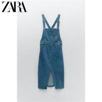 ZARA1224/052ใหม่กระโปรงยีนส์ยาวกลางลดอายุผ่าลม01224052400ลำลองธรรมชาติ