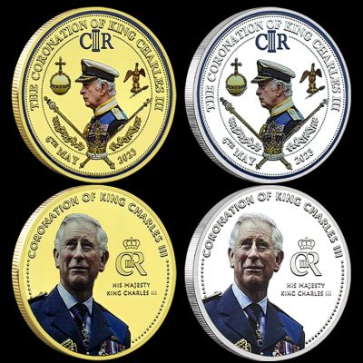King Charles III. 2023 Coronation Gold / Silver Commemorative Coin 1 Oz Commemorative Medal Collect Gift