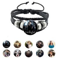 2021 New Twilight Movie Leather Bracelet Art Printed Glass Dome Photo Bracelets Handmade Jewelry For Women Men