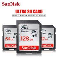 แฟลชการ์ดความจำการ์ด SD SanDisk Ultra 32GB SDHC 64GB 128GB SDXC Class 10 U1ได้ถึง80เมตร/วินาทีเหมาะสำหรับกล้อง SLR ถ่ายวิดีโอ4K