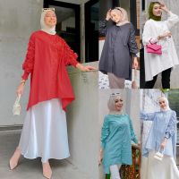 Malaysia Muslim Women Blouse Islamic Long Sleeve Casual Tops Shirt Turkey Arab Kaftan Dubai Femme Solid Color Clothing Vestidos