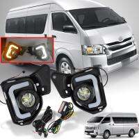 ไฟเดย์ไลท์ DAYLIGHT DRL รุ่น โตโยต้า ไฮเอช คอมมิวเตอร์ TOYOTA HIACE COMMUTER ปี 2014 - 2018 สีดำ พร้อมชุดสายไฟ 1 ชุด