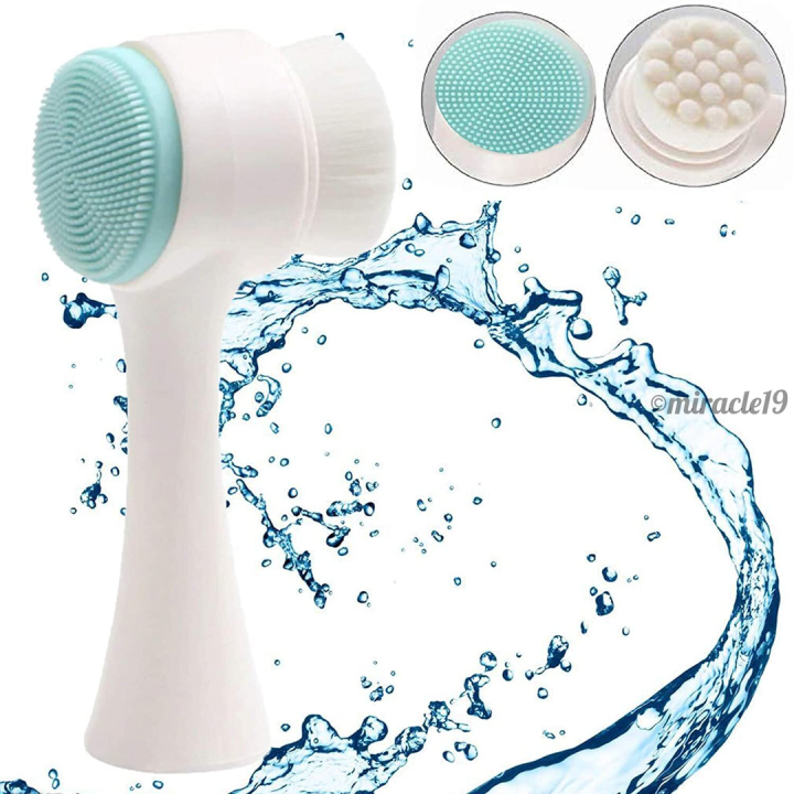Doube sided facial cleanser brush face pore cleansing tool massage