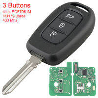 433MHz 3 Buttons Car Remote Key with PCF7961M Chip HU179 Blade Fit for Renault Symbol Trafic Dacia Duster Logan Sandero