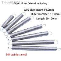 ◊☈﹊ S Hook 304 Stainless Steel Tension Spring Extension Coil Spring Pullback Spring Wire Diameter0.8/1.0mm Outer Diameter 6-10m