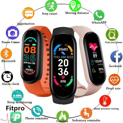 （A Decent035）2021ใหม่ M6Watch ผู้ชายผู้หญิง Sportsband Fitpro รุ่น Musicrate ถ่ายภาพ Smartwatch