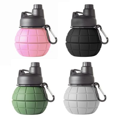 550ML Grenade water bottle  Silicone Folding Water Cup Outdoor Sports Silicone Cup BPA free bicchiere pieghevole