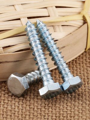 M6 M8 M12 Blue Zinc Wood Screws Outer Hex Self-Tapping Bolts External Hexagon Lengthen Screw Nails Screws Fasteners