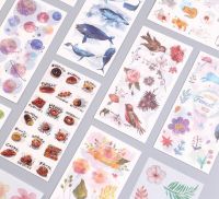 【LZ】 Scrapbooking Stickers 3 Sheets Self Adhesive Stickers Cute Flowers Animal Planner Stickers Set For Diary Album Notebook Calendar