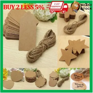 100Pcs Kraft Paper Gift Tags Thank You For Celebrating With Us Labels  Handmade For Wedding Party