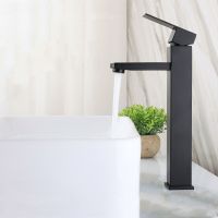 Bathroom Basin Deck Mount Faucet Black/ Brushed Single Handle Hot And Cold Mixer Tap Bathroom Kitchen Washbasin Faucet