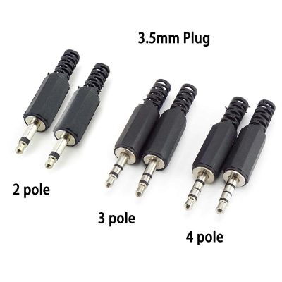 3.5mm RCA Plug 2 3 4 Pole Mono Stereo Audio Video Dual Audio Plug Headphone Cable Wire Connector For Headphone Socket Cables Converters