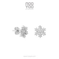 NooYoo ต่างหูสำหรับผิวแพ้ง่าย SNOWFLAKE with Crystal