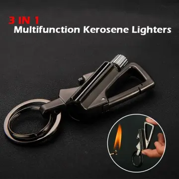 Mirror Metal Case For Bic Lighter Mini Small J5 J25 Model Keychain Bottle  Opener Telescopic Buckle Anti-Lost With Clip