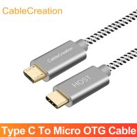 CableCreation kabel OTG USB Tipe C ke Micro B untuk DJI Mavic Air 2 Samsung Huawei Xiaomi MacBook pro kabel mikro ke Tipe C