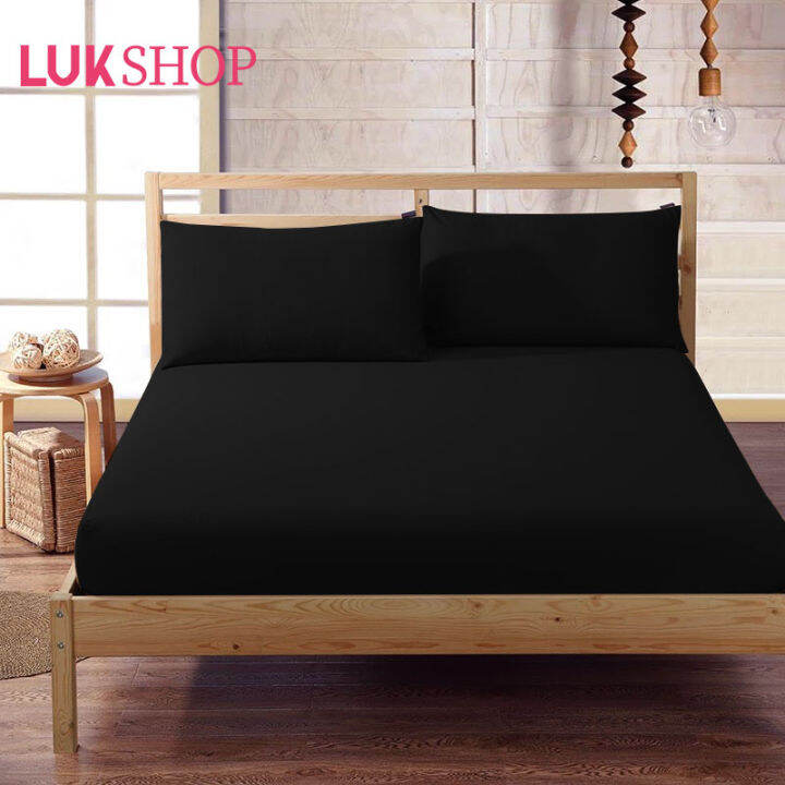 LUK 3in1 Single Size Hotel Quality Bedsheet 36*75*8 Plain Garterized