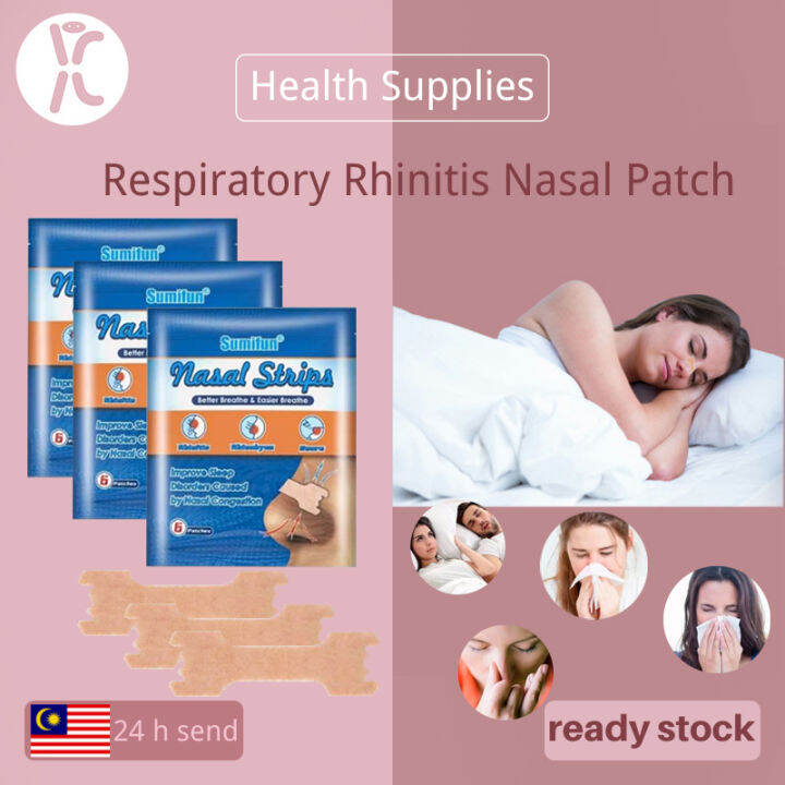 6Pcs/Bag Breath Nasal Strips Nose Rhinitis Stickers Anti Snoring