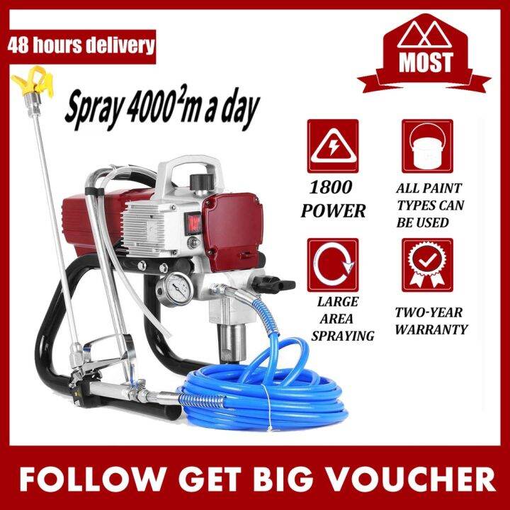 【Manila Stock】1800W 2L High Pressure Electric Airless Paint Sprayer