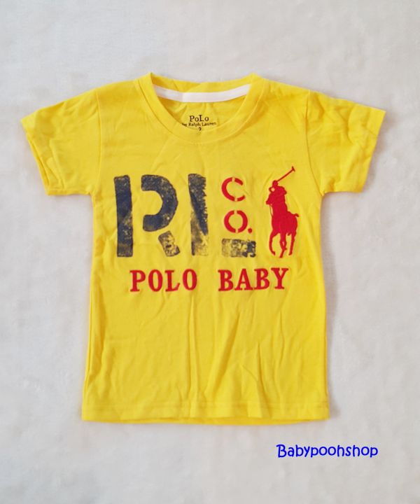 เสื้อยืดแขนสั้น เนื้อผ้า cotton ลายปัก POLO BABY เนื้อผ้าใส่สบายไม่หนา มี 3 สี สีเทา สีฟ้า สีเหลือง งานป้ายค่ะ