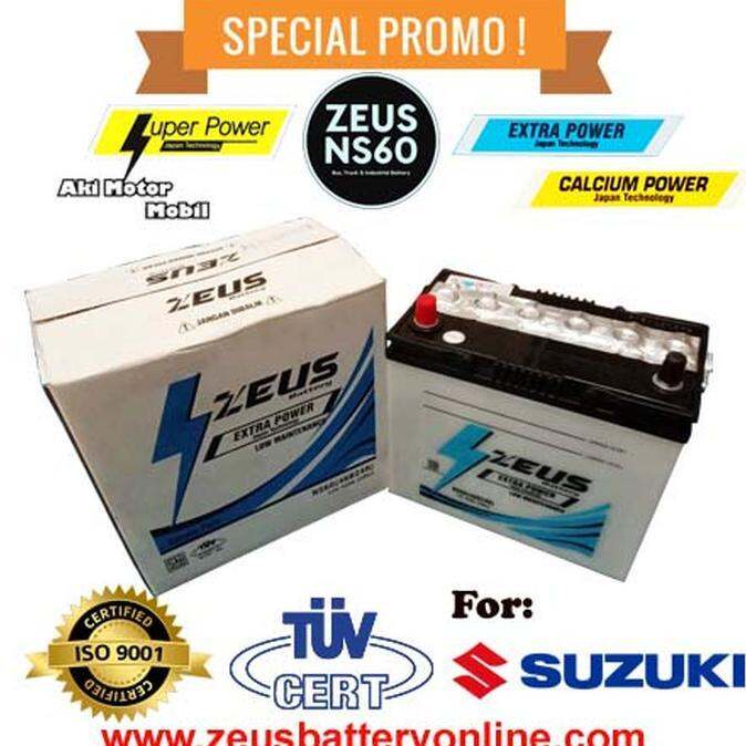 Aki Mobil Zeus NS60L (Aki Grand Livina, Honda city, Altis, Picanto