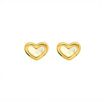 ▧ Vnox Heart Shell Earrings with Butterfly Earplugs18k Anti Allergy Stud EarsVintage Minimalist Ins Jewelry