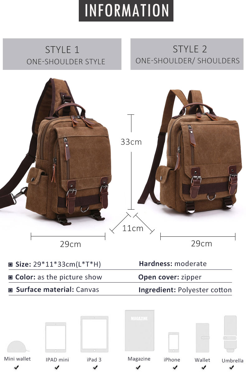 NDYE Small Canvas Backpack Men Travel Back Pack Multifunctional Shoulder Bag Women Laptop Rucksack School Bags Female Daypack 