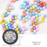 qiuq[COD] เครื่องประดับเล็บ macron Ball ลูกปัดไมโคร1-3มม. 6สีตกแต่งเล็บมาการอง