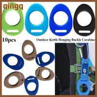 QINGQ 10pcs หลากสีหลายสี อุปกรณ์เสริมเสริม ตะขอหัวเข็มขัดยาง หัวเข็มขัดแขวนกาต้มน้ำ หัวเข็มขัดกาต้มน้ำกีฬา ที่วางขวดน้ำ คาราบิเนอร์กลางแจ้ง