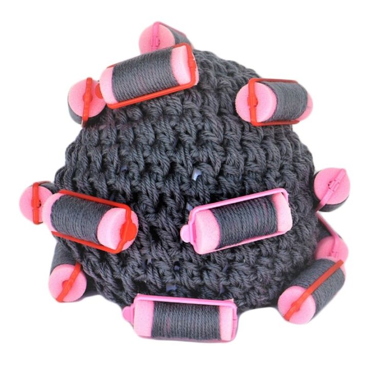 adult-kids-baby-knitted-hair-roller-curlers-wig-hat-funny-movie-style-housewife-landlady-cosplay-costume-elastic-head-cover-cap