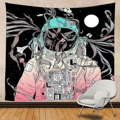 New Space Astronaut Tapestry Fantasy Space Art Wall Decoration Mandala Bohemian Hippie Family Decoration Yoga Mat Picnic Mat Tapestries Hangings