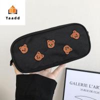 Taddd Kawaii กระเป๋าผ้าใบเก็บ Dompet Travel Pouch Pensil กระเป๋าซิปที่เก็บเครื่องเขียน Tas Kosmetik เครื่องเขียนกระเป๋าหมีกระเป๋าใส่ดินสอ