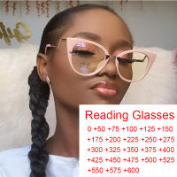 Vintage Transparent Glasses Women Cat Eye Blue Light Filter Computer Glasses Frame Improve Comfort Presbyopia Reading Glasses