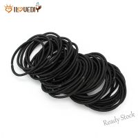 【Ready Stock】 ✳ C18 50Pcs/Set Black Elastic Rubber Hair bands Women Kids Hair Ties Ponytail Holder