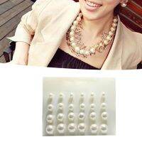 [LK] 12 Pairs ashion Party Ear Studs Faux Pearl Round Earrings Set Jewelry