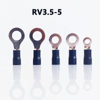 [HOT ZHKKZZLWWG 510] RV3.5 5สีดำแหวนฉนวน Terminal Suit 2.5 4mm2สายเชื่อมต่อสายไฟ Crimp Terminal 100ชิ้น/แพ็คจัดส่งฟรี