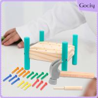 Gociy Montessori ค้อนทุบม้านั่งของเล่นด้วยหมุดของเล่นที่มีสีสันสำหรับเด็กวัยหัดเดิน