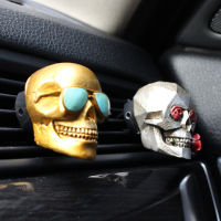 Car Air Vent Clip Set of 2 Resin Skull Shape Car Air Freshener Clip with Aromatpy Tablet for Auto Vehicle M8617