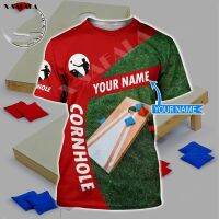 ใหม่ CORNHOLE RED ส่วนบุคคลชื่อ 3D พิมพ์บางพอดีเสื้อยืดเสื้อยืดผู้ชายแขนสั้นสบาย ๆ เส้นใยนมระบายอากาศได้อย่างรวดเร็วแห้ง 2023