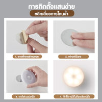 HOMEMING LS7ไฟเซ็นเซอร์ โคมไฟ LED ไร้สาย ชาร์จ USB เซนเซอร์ตรวจจับเคลื่อนไหว Motion Auto Sensor Light