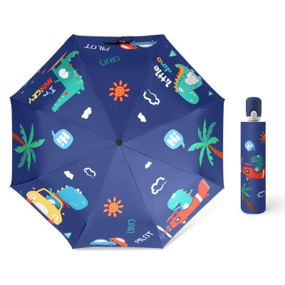 Hot Sale Fashion Cartoon Dinosaur Automatic Umbrellas Windproof Folding Rainy Umbrellas For Child Parasol Anti-Uv Umbrella Gifts