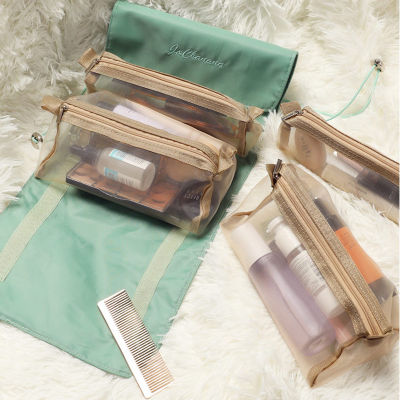 Detachable Nylon Makeup Bag New Portable Large-capacity Four-in-one Portable Folding Travel Cosmetic Storage Toilet Bag